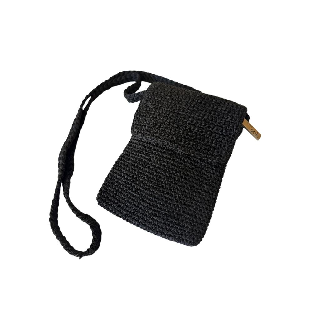 The Sak Black Crochet Mini Shoulder Crossbody Bag Y2K Boho Y2KBag Minimalist